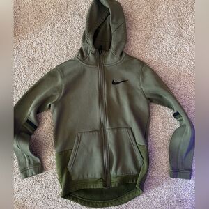 Nike elite olive green orange full zip sweatshirt youth boys size large